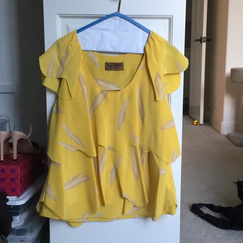 Yellow Silk Top